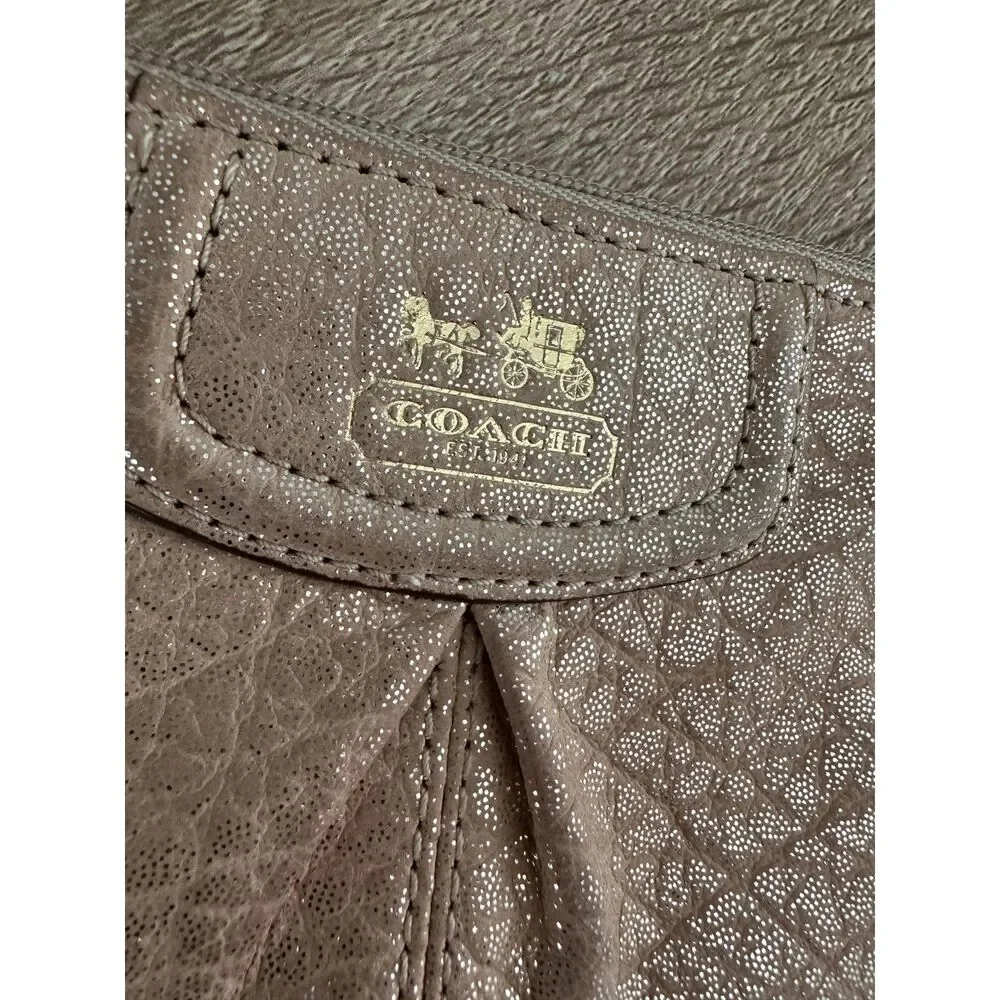 Coach 44381 Madison Gold Shimmer Leather Small Wristlet Wallet 4